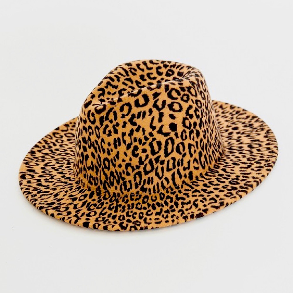 Leopard Red Interior Fedora